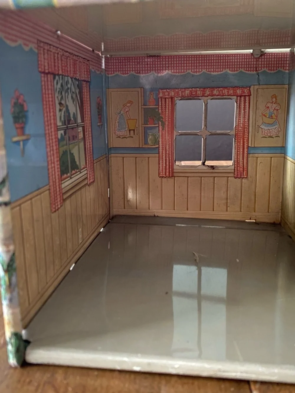 1950's Tin Litho Print Doll House